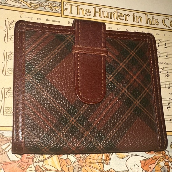 Vintage Ralph Lauren Polo bifold leather tartan wallet like New - Picture 1 of 4